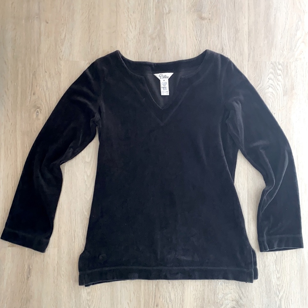 Lilly Pulitzer Black Velour Tunic